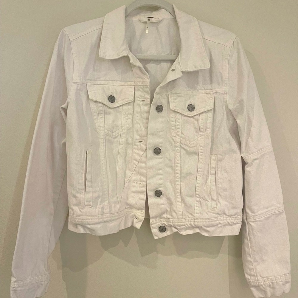 Free People White Denim Jacket